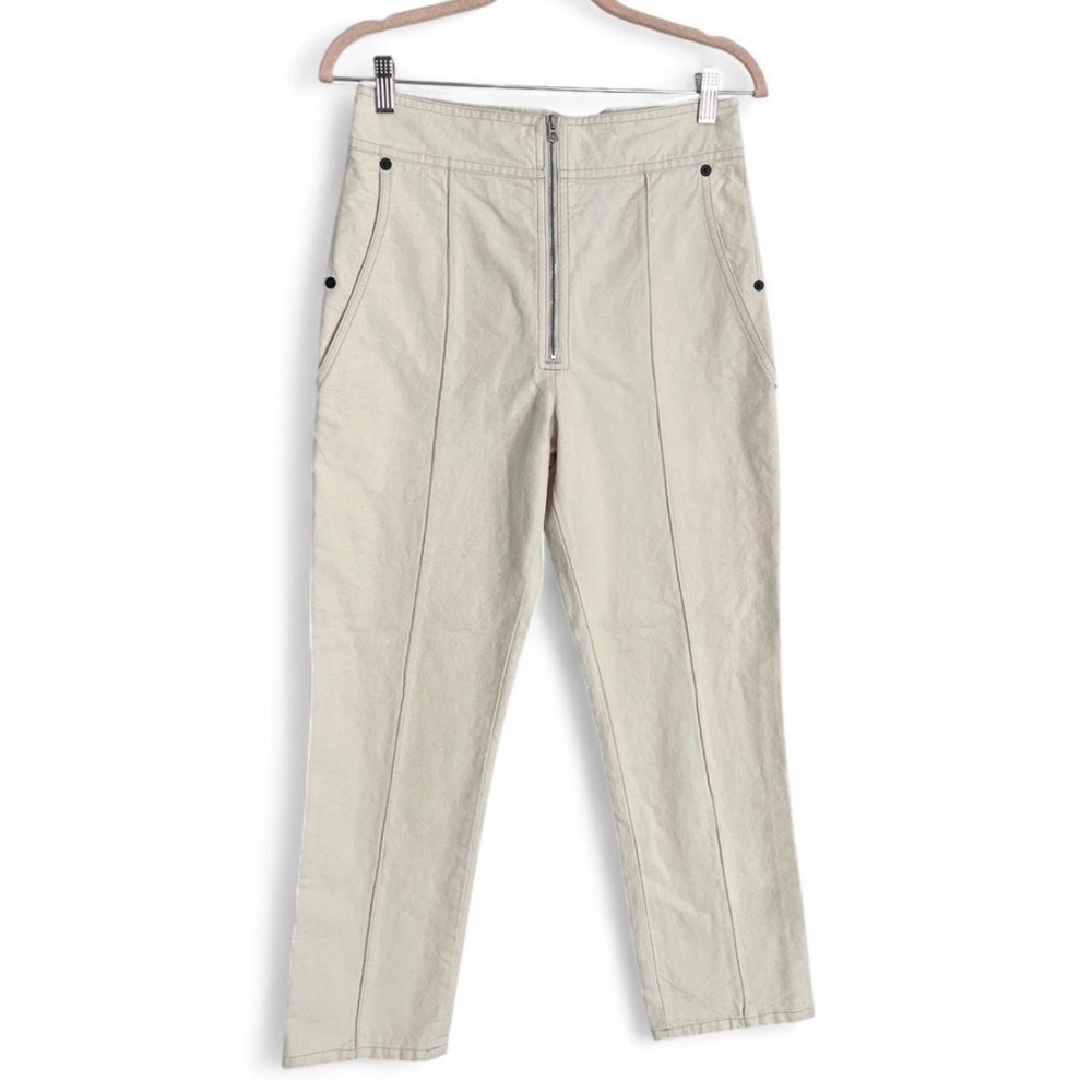 Isabel Marant high waisted cream front seam cropped cotton jeans 38 6US